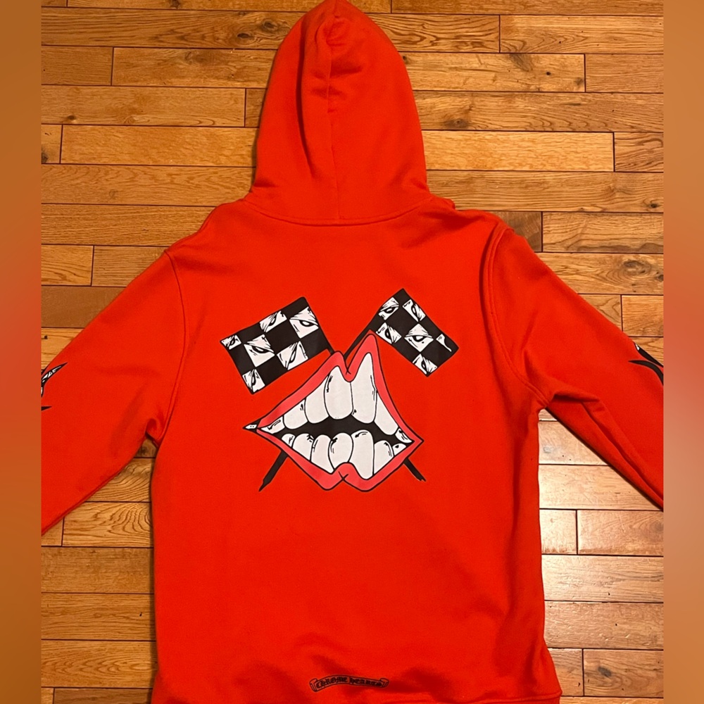 Orange Chrome Hearts Hoodie size S